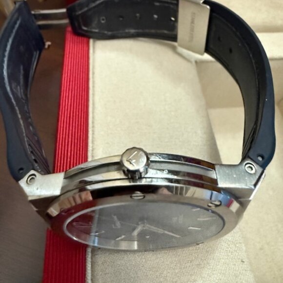 Ferragamo Men's F-80 Watch Classic Blue Leather Strap Blue Dial 42mm & Watch Box - Picture 3 of 13